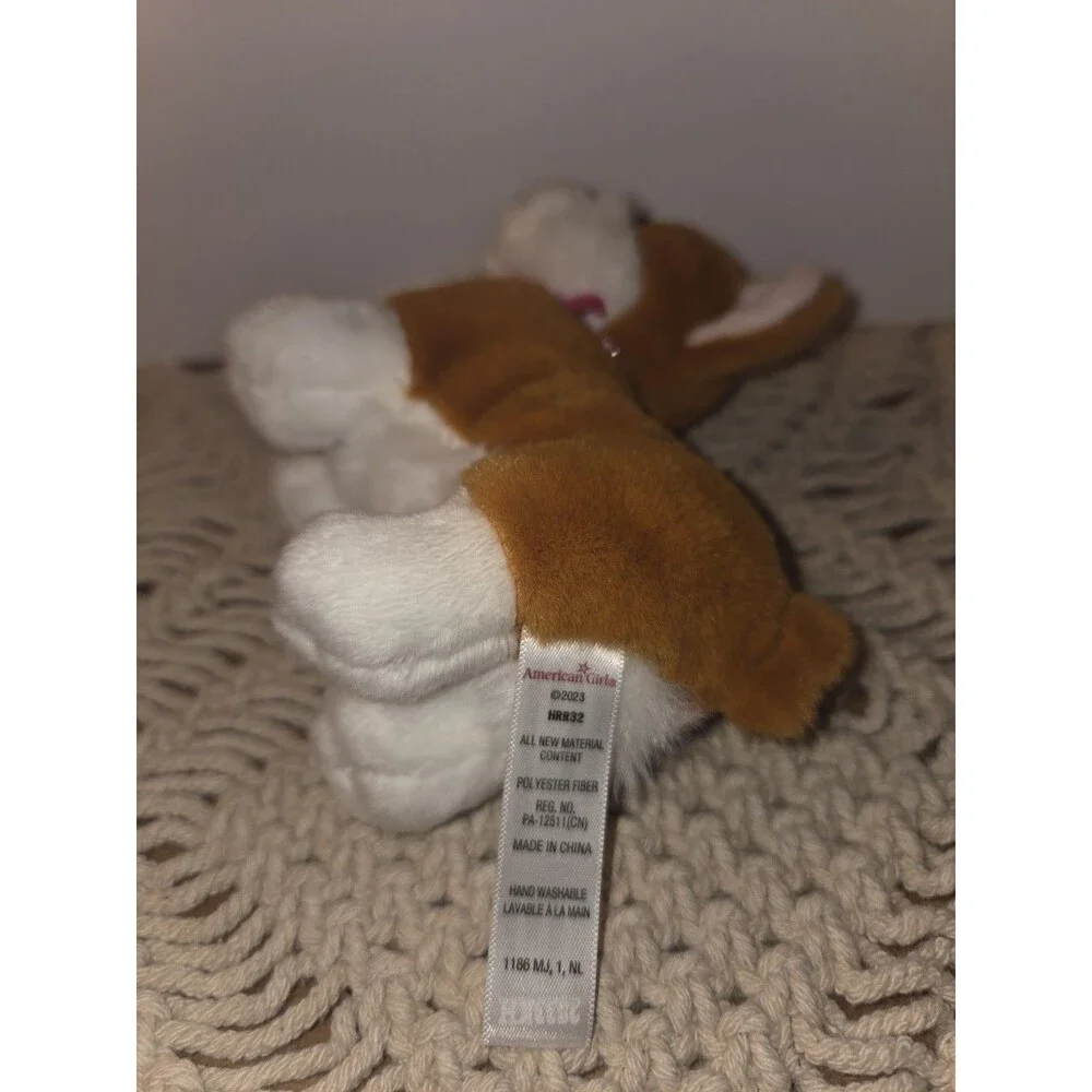 American Girl Mini Corgi Dog Plush Brown/White Pink Washable HRR32